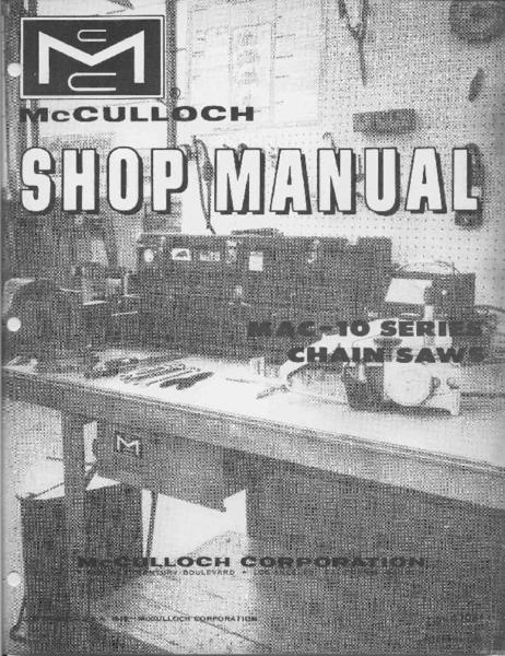 Mcculloch mac 110 parts manual